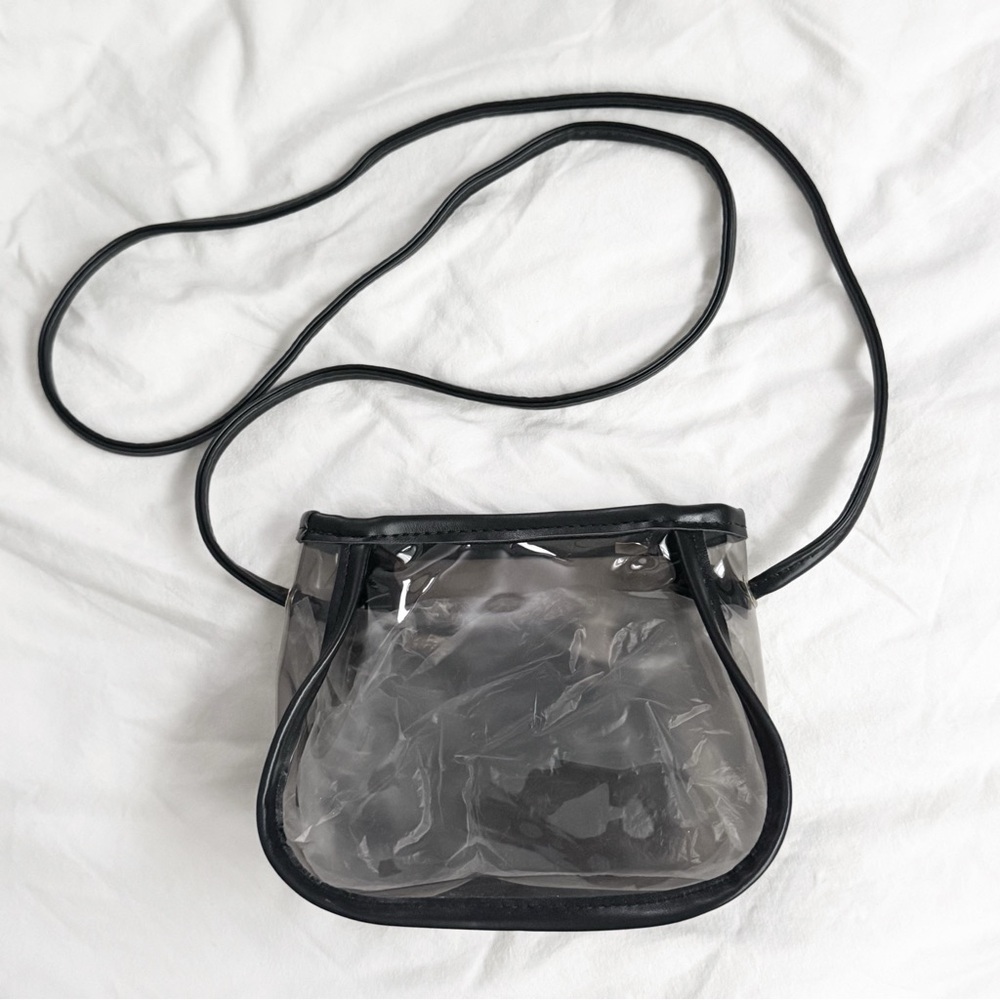 Transparent Black Trim Crossbody Bag
